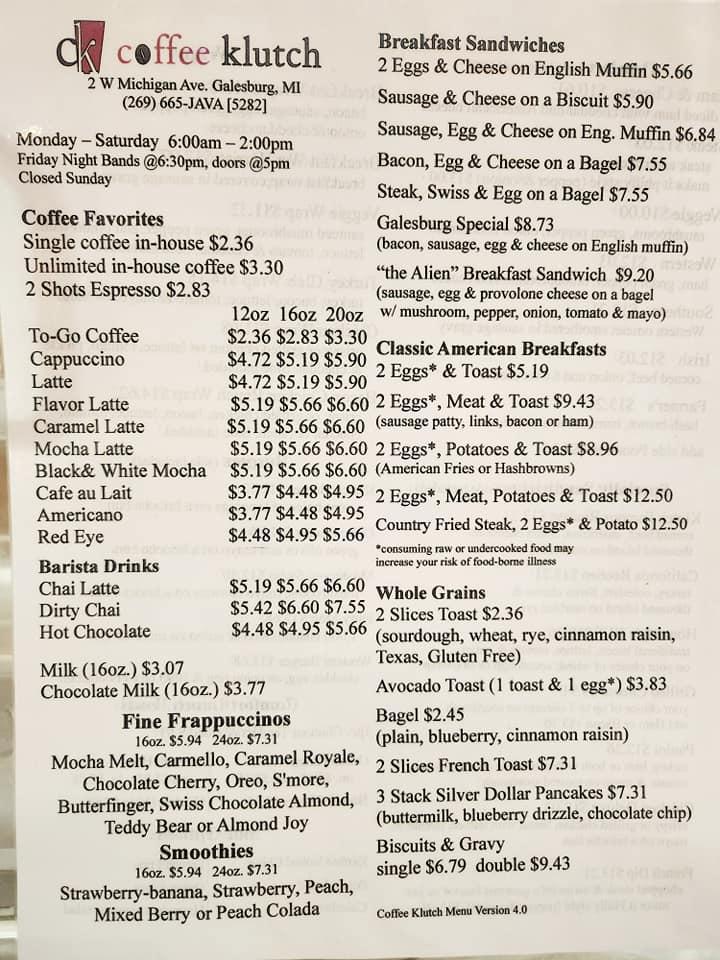 Coffee Klutch Menu image 2